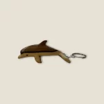 Hand-Carved Wooden Dolphin Keychain