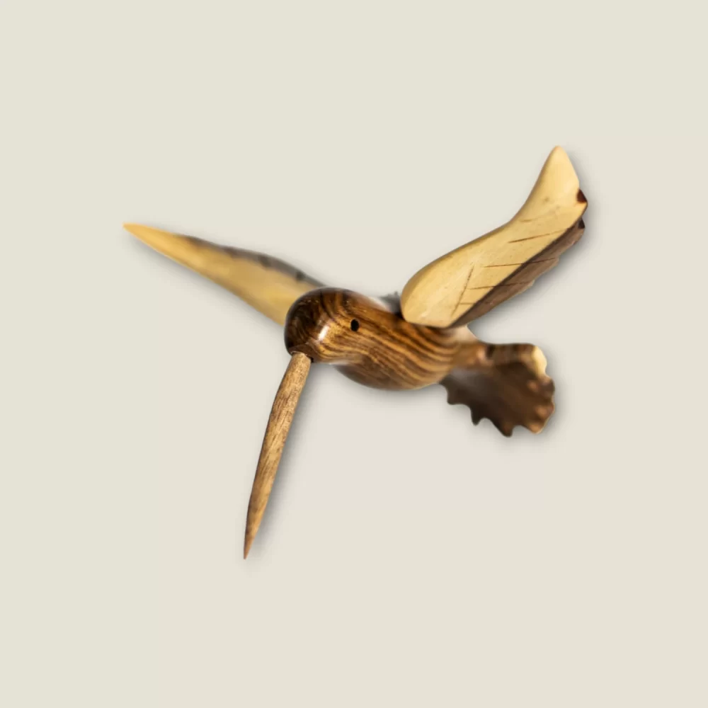 Hand-carved Wooden Hummingbird