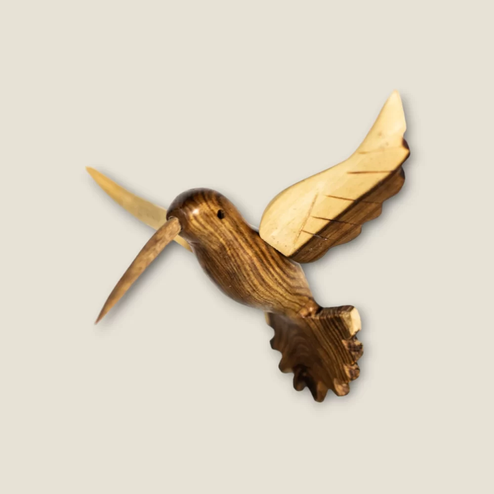 Hand-carved Wooden Hummingbird