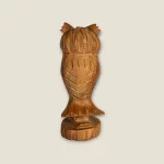 Hand-Carved Wooden Owl Figurine