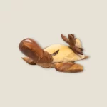 Hand-Carved Wooden Sea Turtle Sculpture