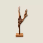 Elegant Dancer Hand-Carved Wooden Sculpture