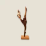 Elegant Dancer Hand-Carved Wooden Sculpture