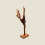 Elegant Dancer Hand-Carved Wooden Sculpture