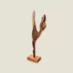 Elegant Dancer Hand-Carved Wooden Sculpture