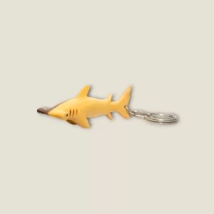 Hand-carved Wooden Hammerhead Shark Keychain