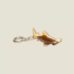 Hand-carved Wooden Hammerhead Shark Keychain