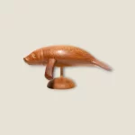 Hand-Carved Wooden Manatee Figurine