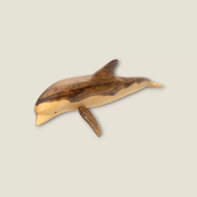 Handcarved Wooden Dolphin Figurine – Premium Quality Decor
