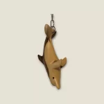 Hand-Carved Wooden Dolphin Keychain