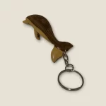 Hand-Carved Wooden Dolphin Keychain
