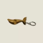 Hand-Carved Wooden Dolphin Keychain