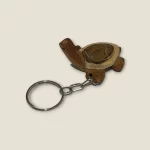 Hand-Carved Wooden Tortoise Keychain