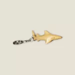 Hand-Carved Wooden Shark Keychain