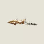 Hand-Carved Wooden Shark Keychain